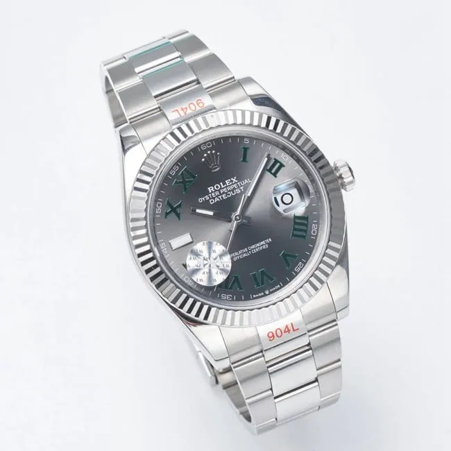 WF Factory Top Rolex 41mm Logbook Series Gray Disc Steel Strap Watch Movement Diagrams