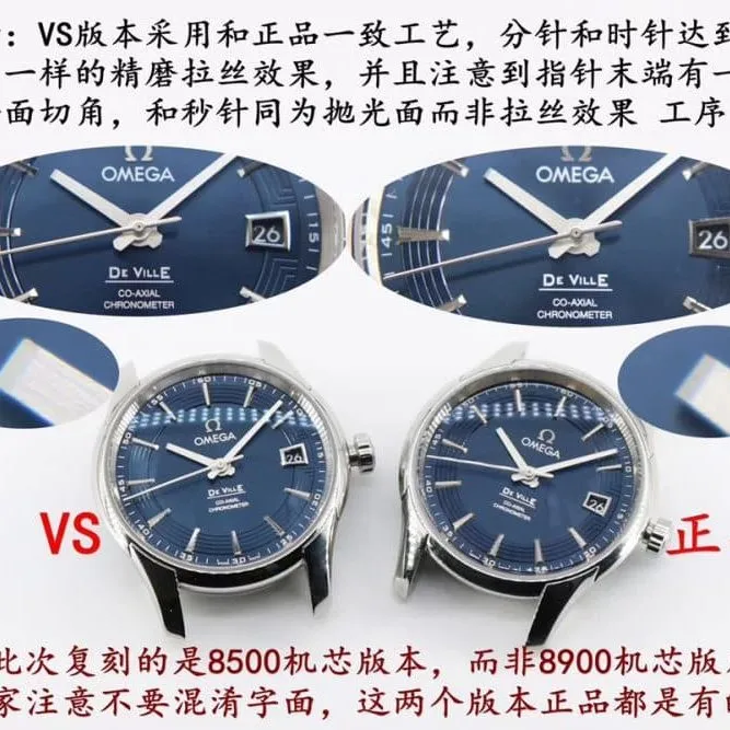 VSOmega De Ville Series 431.33.41.21.03.001 Watch (Bright Blue) Authenticity and Fake Review Front View