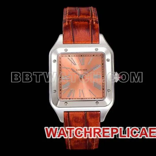 Cartiertop-tier watch F1 factory Santos pink plate leather strap model braceletlive photos