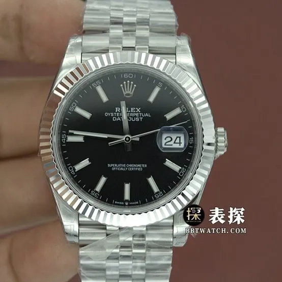VSRolex men's factory high-quality replicablack dial log 41MM watch m126334-0018side live photo