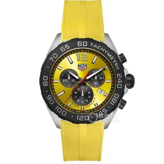 Tag Heuer F11:1super red green yellow plate chronograph rubber model CAZ101Afront live photo