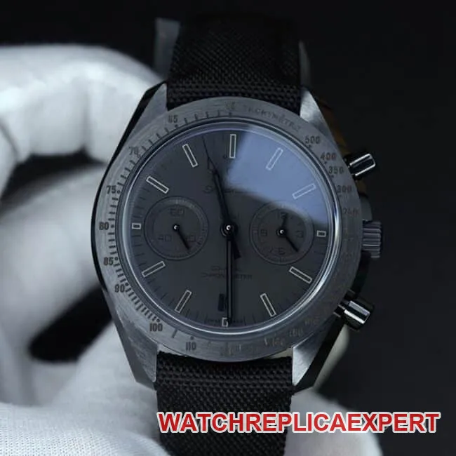 top-tier watch OmegaOM Speedmaster Dark Side of the Moon ceramic material 9300chronographmovement men's black dial nylon strap cool watch movement picture
