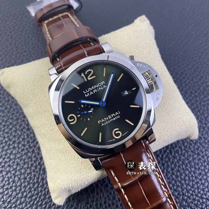 SBF factory Panerai Lumino PAM011161:1super watch men's olive green dialleather strap picture and price caseback live photo