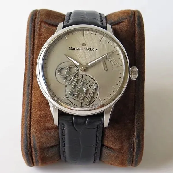 Maurice Lacroix watch square second wheel mysterious time men's watch detail shots