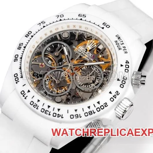 collectible watches TW Factory Ditoner Rolex white case white rubber strap back actual photo