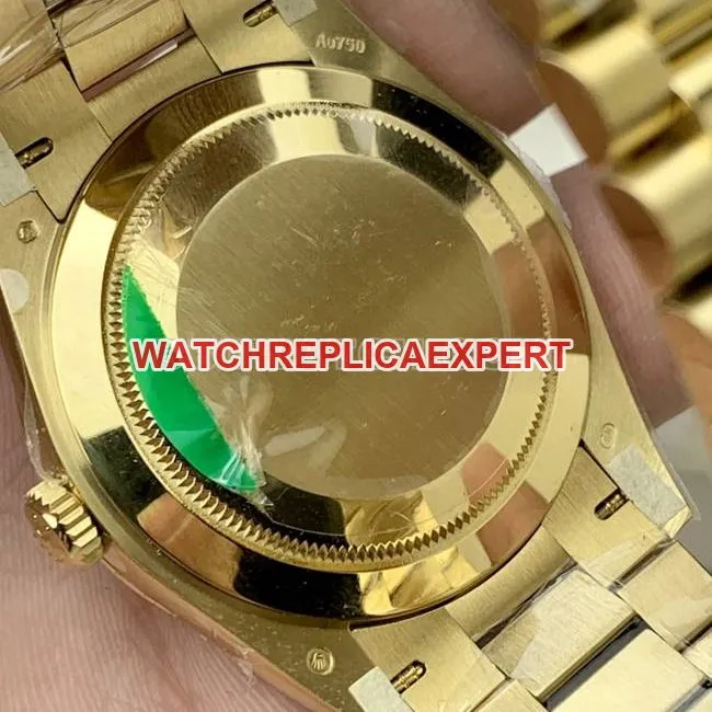 collectible watch Rolexblack dialPPM factory Day-Date mechanical yellow gold weight live photos
