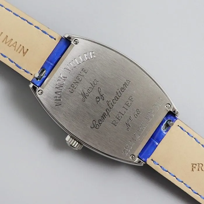 Top-tier watch Franck Muller women's white dial barrel quartz watch front view