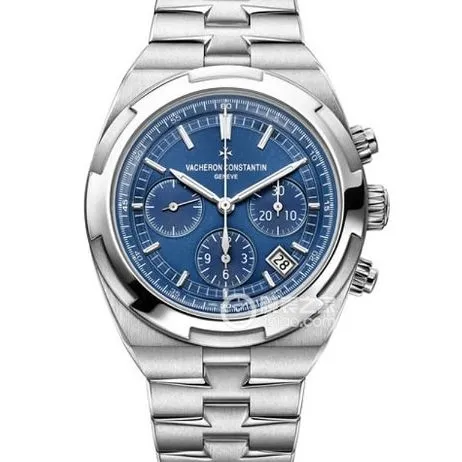 8f Vertical Vacheron Constantin collectible watches White Steel Blue Plate Chronograph Luminous Steel Strap
