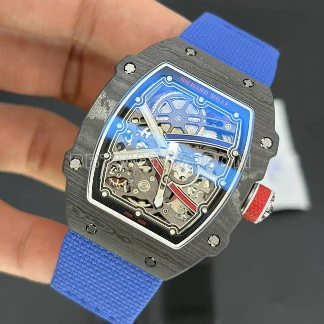 Richard Mille men's top-tier watch hollow plate black shell mechanical RM67-02front live photo