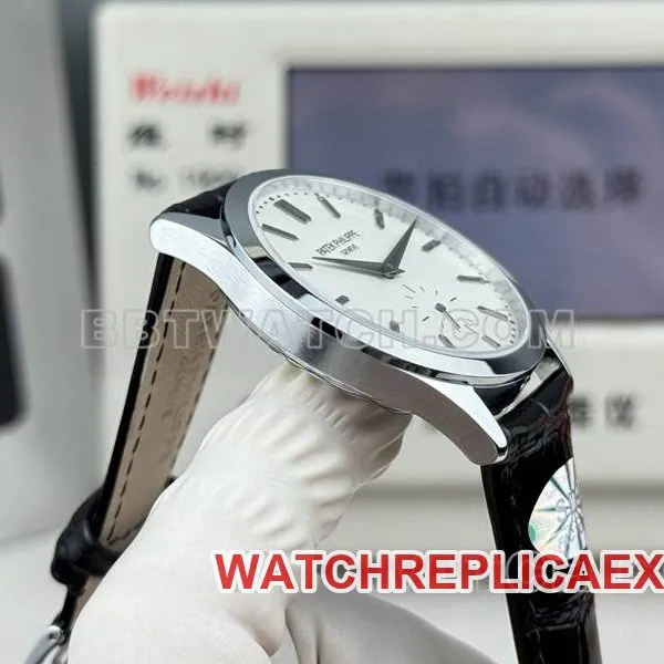 Patek Philippe1:1replica watch SDF factory classic white dial39mmleather strap model braceletlive photos