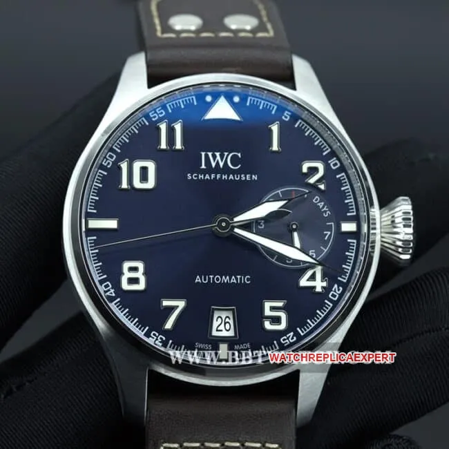 ZF FactoryIWC top-tier watch big pilot series automatic movement men's blue dial brown belt clasp picture