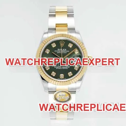 ARF FactoryRolex Log 1:1top-tier replicagreen dial31mm gold three-lattice chain link278273braceletlive photos