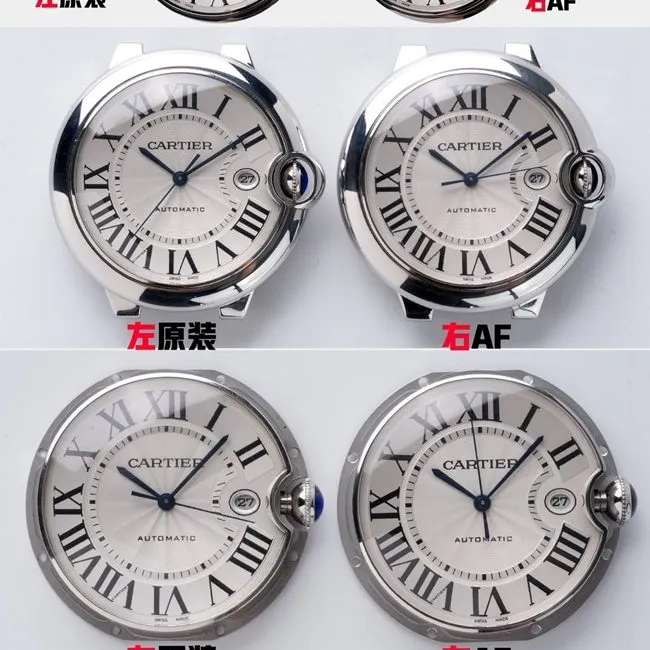 AF FactoryCartier Blue Balloon 42mm top-tier watch vs. original review bracelet comparison chart