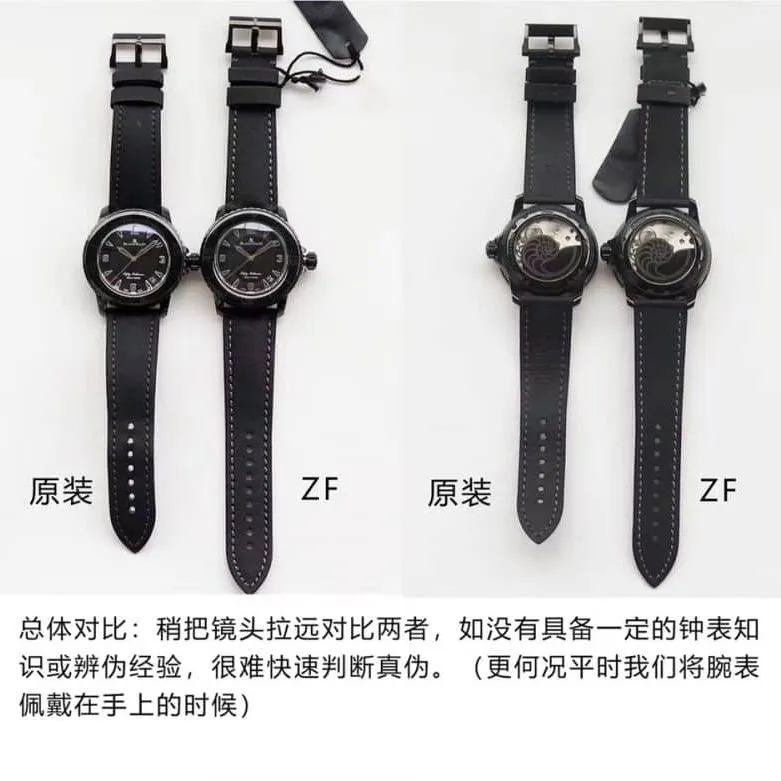 ZF Blancpain Fifty Fathoms 5015-11C30-52 Black Bathyscaphe Front View Watch Authenticity Comparison Review Price