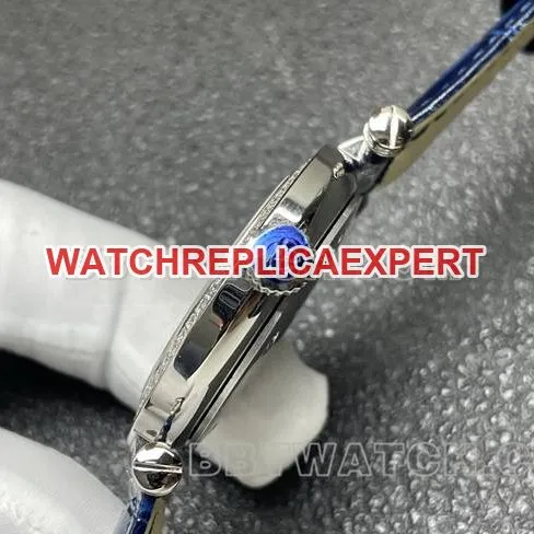Frank Muller 1:1replica watch quartzABF factory diamond bezel blue leather braceletcaseback live photo