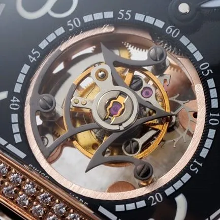 ABF factory Frank Muller top-tier tourbillon manual winding black dial black belt men's watch side view