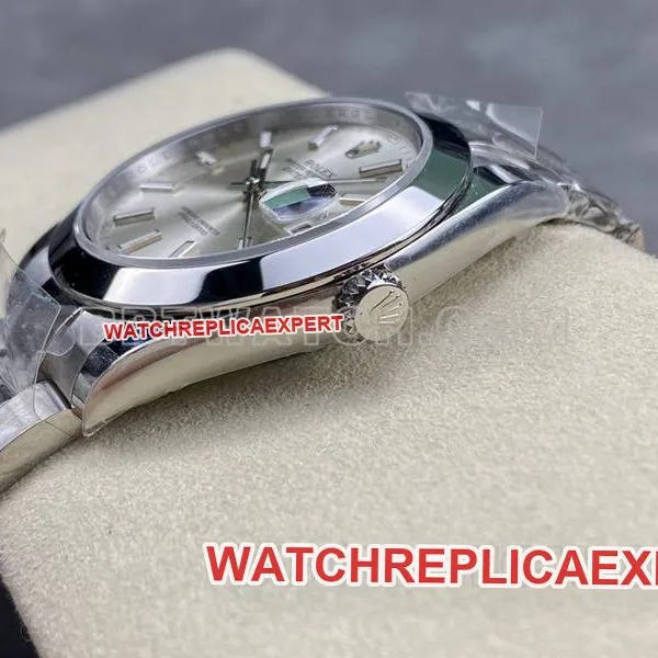 Rolex1:1replica watch ARF Factory log 41mm aperture silver dial3235steel bracelet front live photo