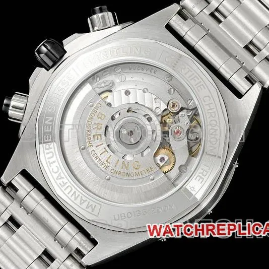 Breitling collectible watch TF factory mechanical chronograph black dial 44mm steel bracelet front live photo