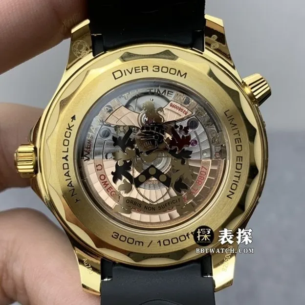 OR factory OmegaSeamaster007top-tier 1:1super watch men's black dial rubber model pictures and prices side live photo
