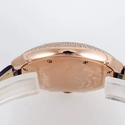V6 factory top-tier watch Cartier women's white dial blue belt automatic movement blue balloon series watch back cover picture