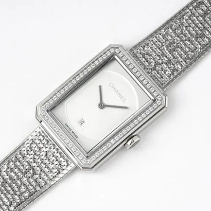 top-tier replicaChanel women's white dialsteel braceletBOY·FRIEND series quartz watch clasp picture