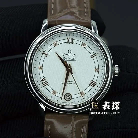 UVS FactoryOmega De Ville 424.10.33.20.52.001top-tier 1:1high-quality watch women's white dialleather strap model pictures and prices front live photo