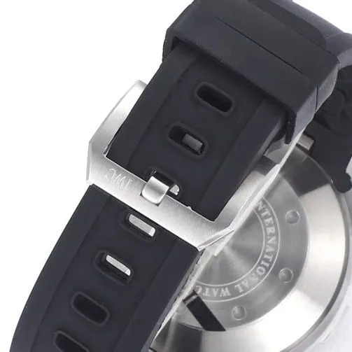 top-tier watch IWC marine series yellow minute hand black rubber strap watch front view