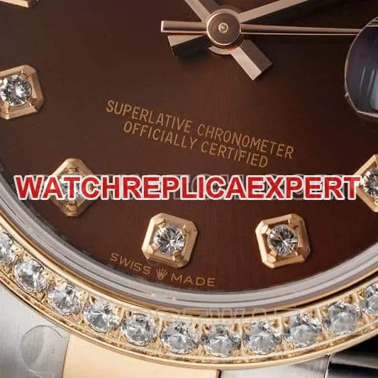ARF FactoryRolex log brown disc diamond bezel31mm gold three grid link 278381front live photo