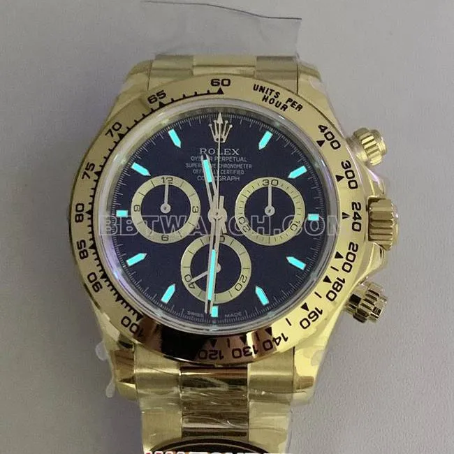 QF factory 1:1replica watch DaytonaRolexblack dialyellow gold4131 mechanical weight live photos