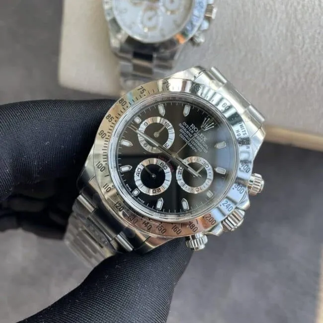 top-tier replicaRolexC factory new white steel Daytona4130movement men's watch front view
