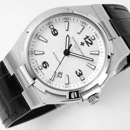 8F factory top-tier watch Vacheron Constantin men's white dial steel bracelet mechanical watch front view