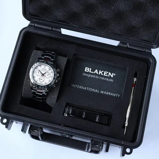 Rolex watch fully automatic movement men's white dialsteel braceletBLAKEN carbon black back cover picture