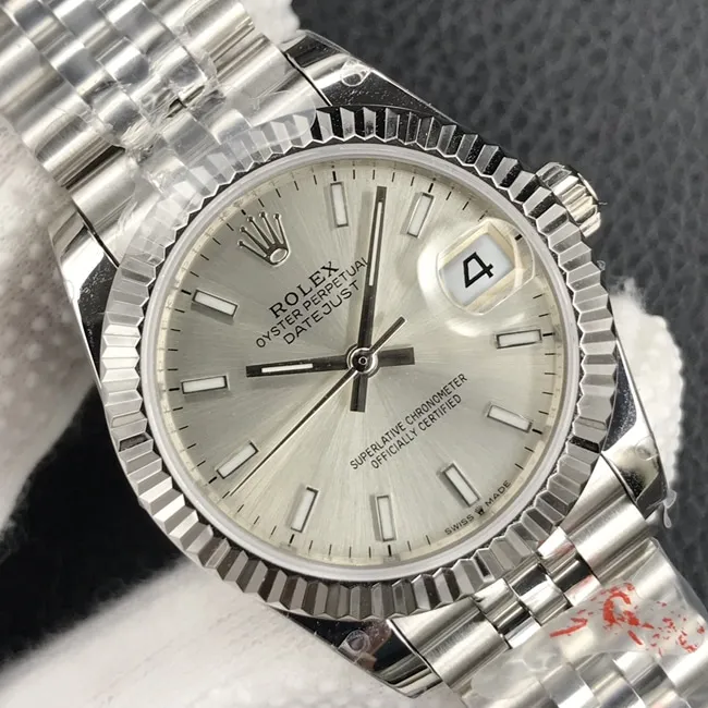 Rolex women's top-tier watch Datejust 31MM white dialsteel bracelet mechanical watch clasp picture