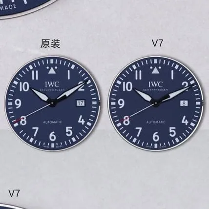V7 Pilot IW328101 Real vs. Fake Comparison Review IWC Top Watch Appearance Comparison Chart