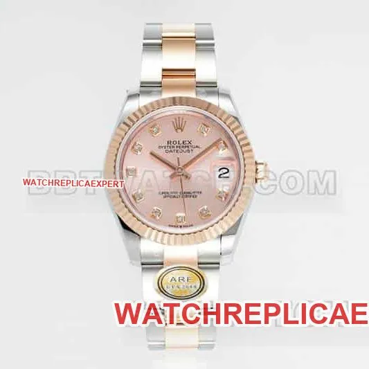 ARF FactoryRolex log top-tier 1:1high-quality replicarose gold plate 31mm gold three-lattice chain link 278271side live photo
