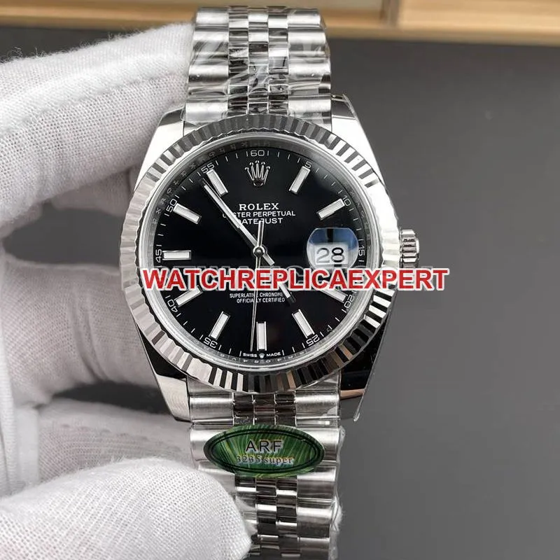 ARF Factory Rolex Datejust 41mm Black Dial 3235 Steel Bracelet Top Watch - Front Photo