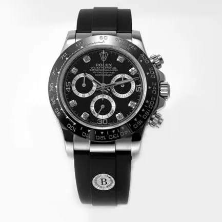 top-tier replicaRolex men's black dialrubber strap universe Daytona automatic movement watch side view