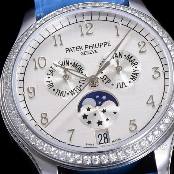 ZP factory Patek Philippe complex function timepiece top-tier watch white dialleather strap model 4947G-010caseback live photo