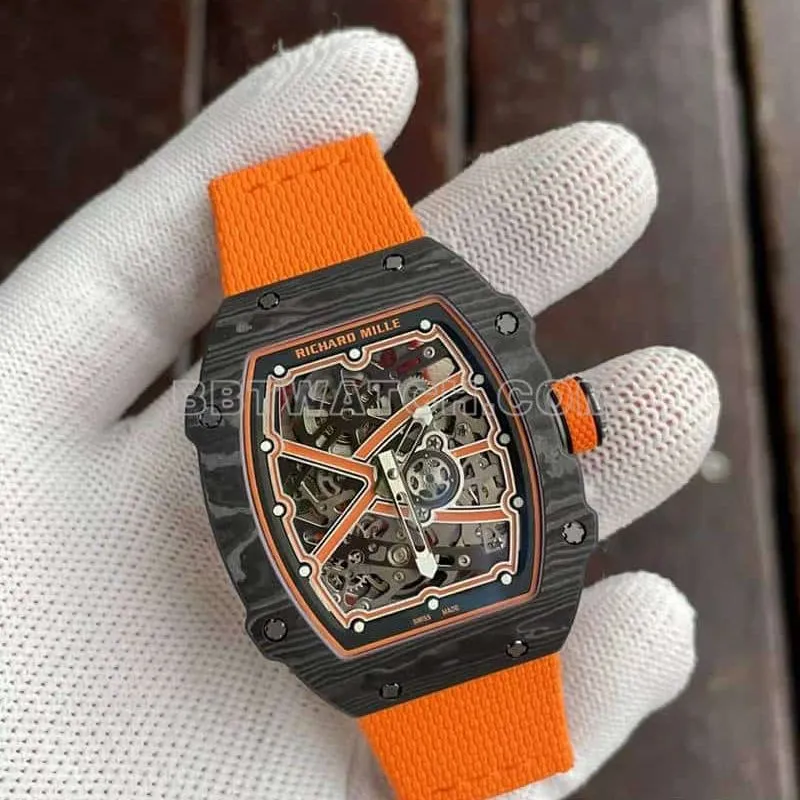 Richard Mille men's top-tier 1:1super hollow plate orange RM67-02braceletlive photos