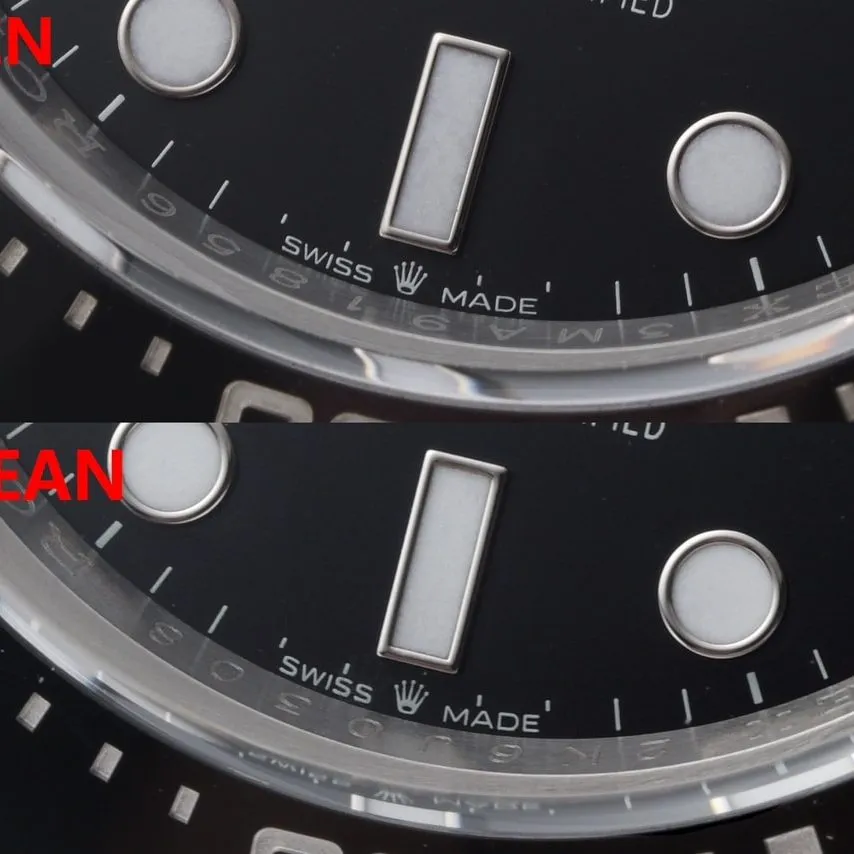 Comparative evaluation of genuine and fake Rolextop-tier collectible watches from Factory C