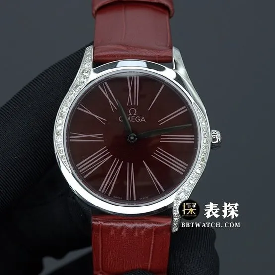 Omega Diefei top-tier high-quality watch women's red dial bracelet model pictures and prices caseback live photo