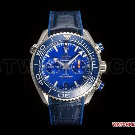 top-tier watch N1 factory SeamasterOmega 600m blue dial leather braceletclasp live photos
