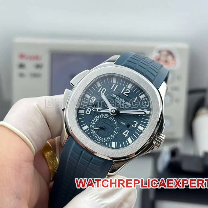 PP factory Patek PhilippeAQUANAUTsuper gray blue dial grenade dual time zone 5164clasplive photos