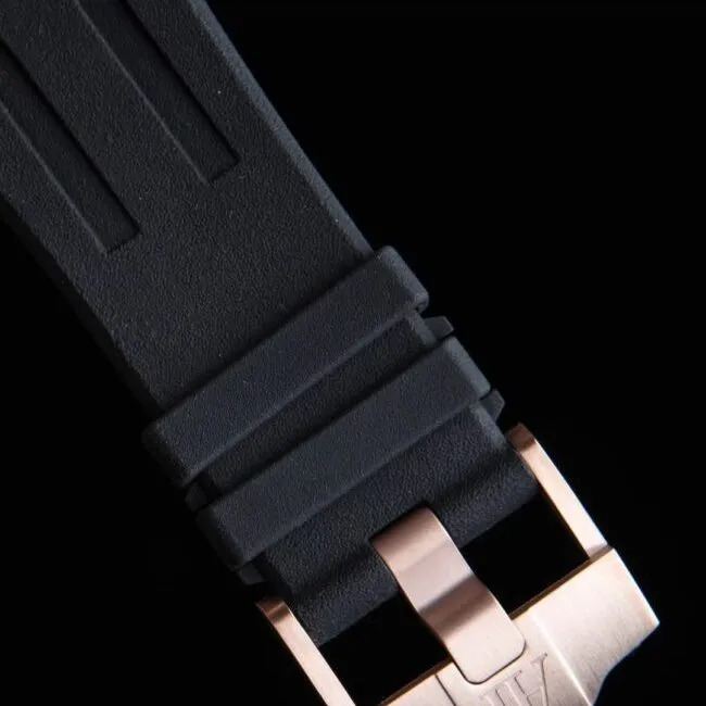 High-quality APF black dial Audemars PiguetRoyal Oak gray plate offshore 26400 watch from a major manufacturer is the ultimate watch to eliminate fake leather strap pictures at a glance