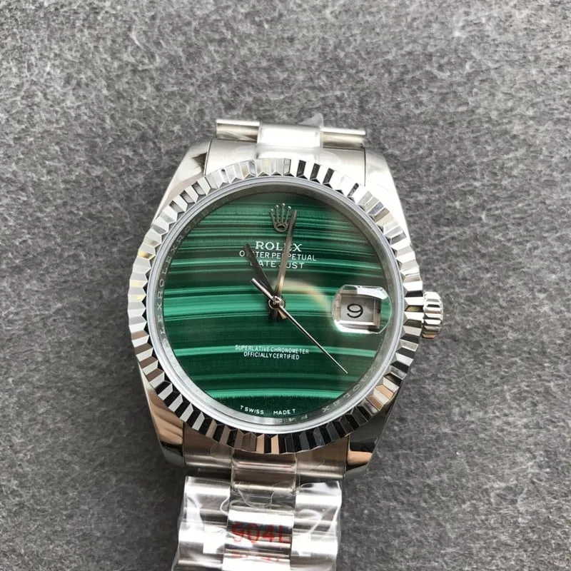 Rolex Datejust 36mm Malachite Green Dial Men's Mechanical Side View