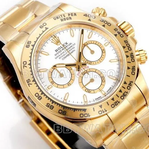 collectible watch RolexJF factory Daytonawhite dialyellow gold case 4131 mechanical steel braceletfront live photo