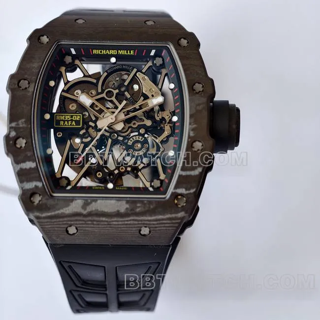 collectible watch RM35-02 UMI factory Richard Mille black shell black belt braceletlive photos
