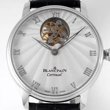 JBF FactoryBlancpaintop-tier watch men's white dial black belt classic full series tourbillon mechanical watch V3 version domineering return side view