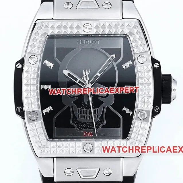 TW factory Hublot1:1super skull and hourglass patch pattern dial rubber style braceletlive photos