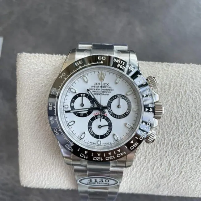 Dachang high-quality replicaC factory new Panda ceramic white steel Daytona4130movement front view